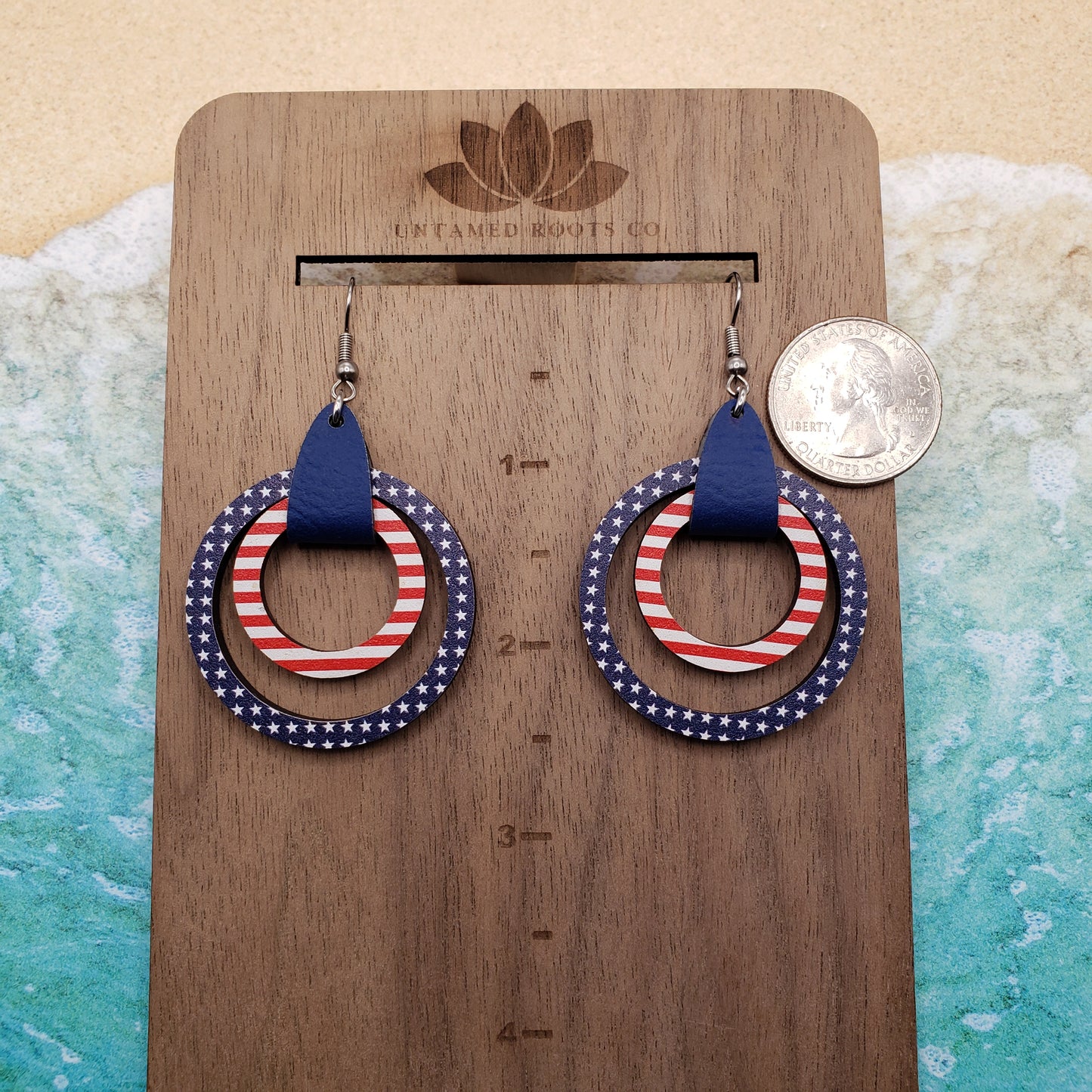 Stars and Stripes Circle Earrings