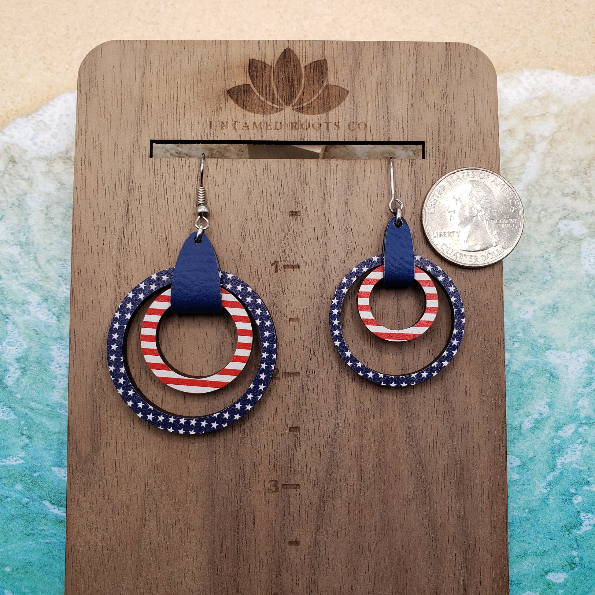Stars and stripes circle earrings