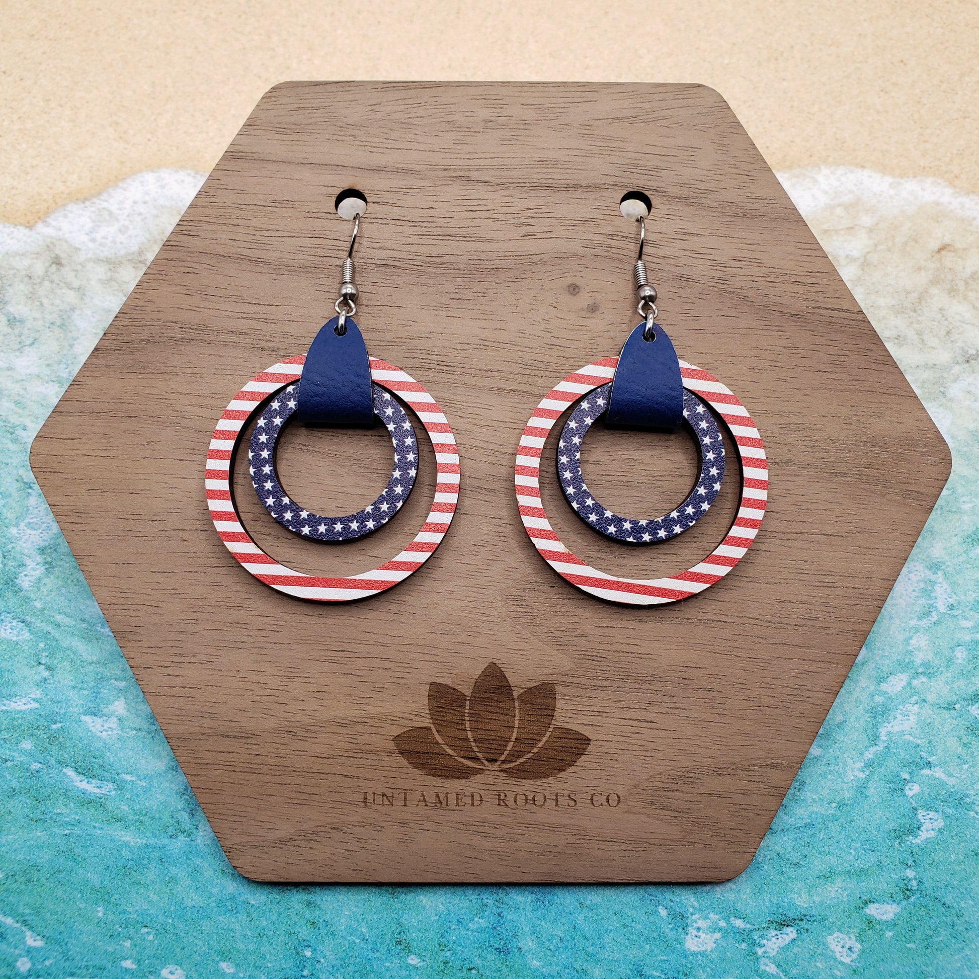 Stars and Stripes Circle Earrings