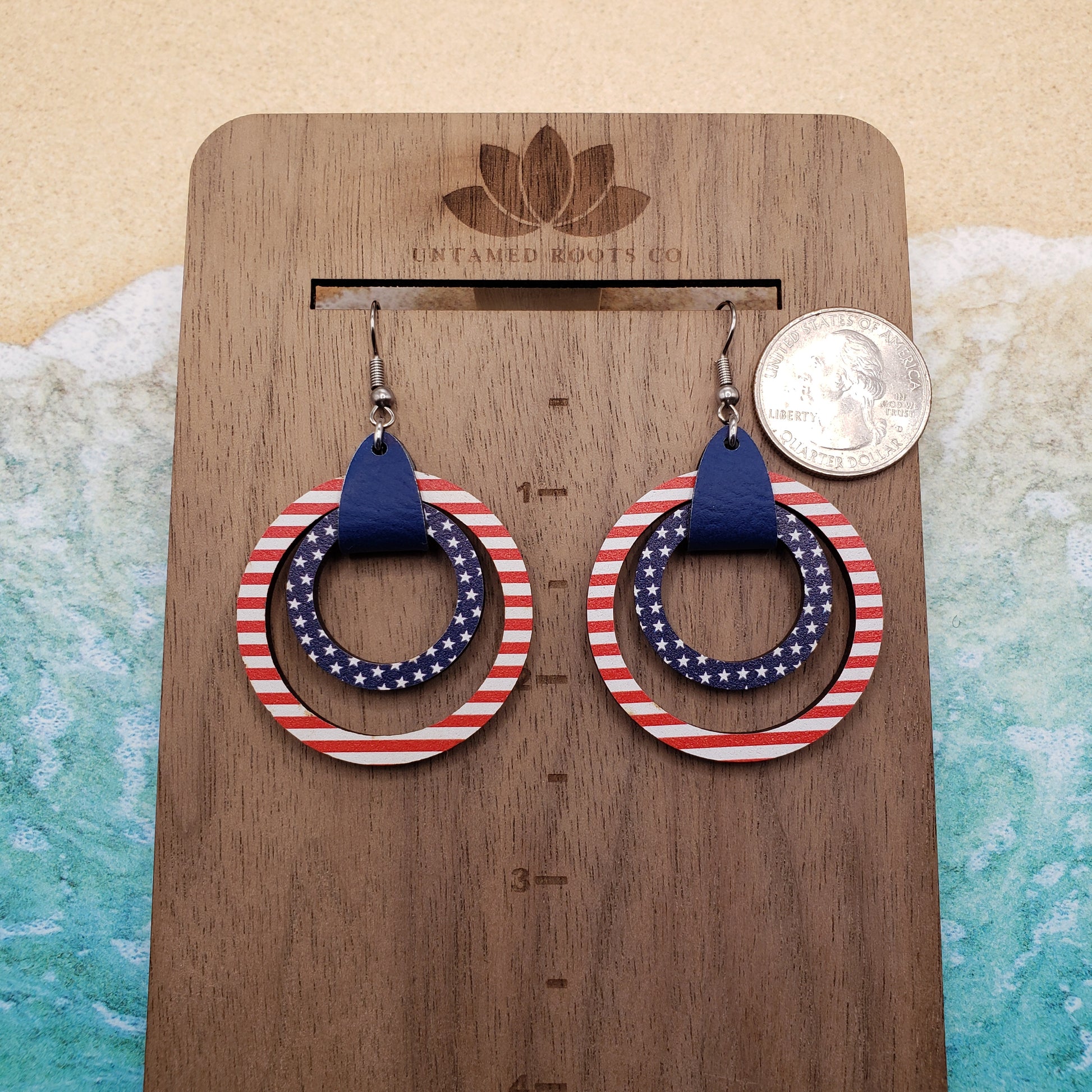 Stars and Stripes Circle Earrings