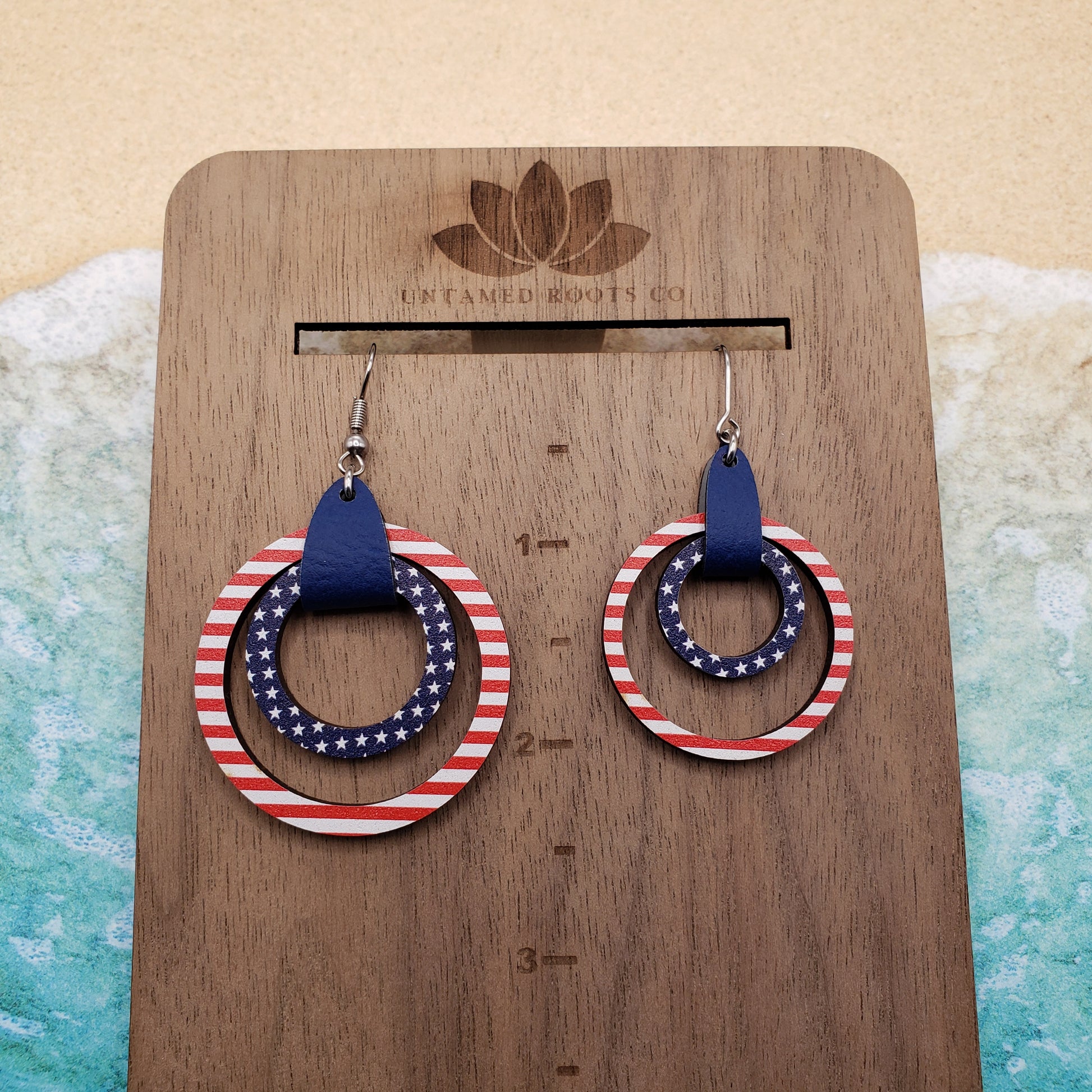 Stars and Stripes Circle Earrings