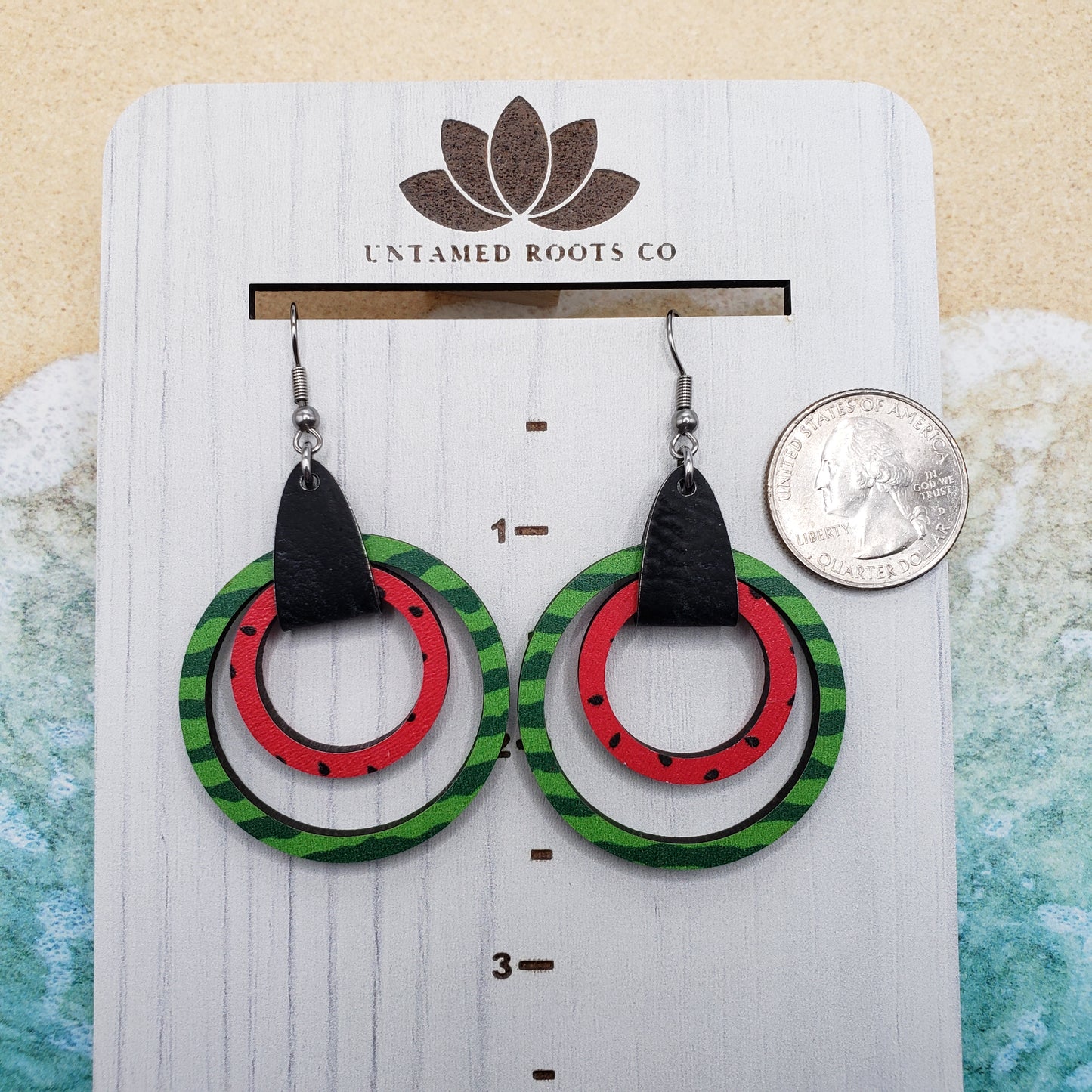 Watermelon Circle Earrings (2 Styles)