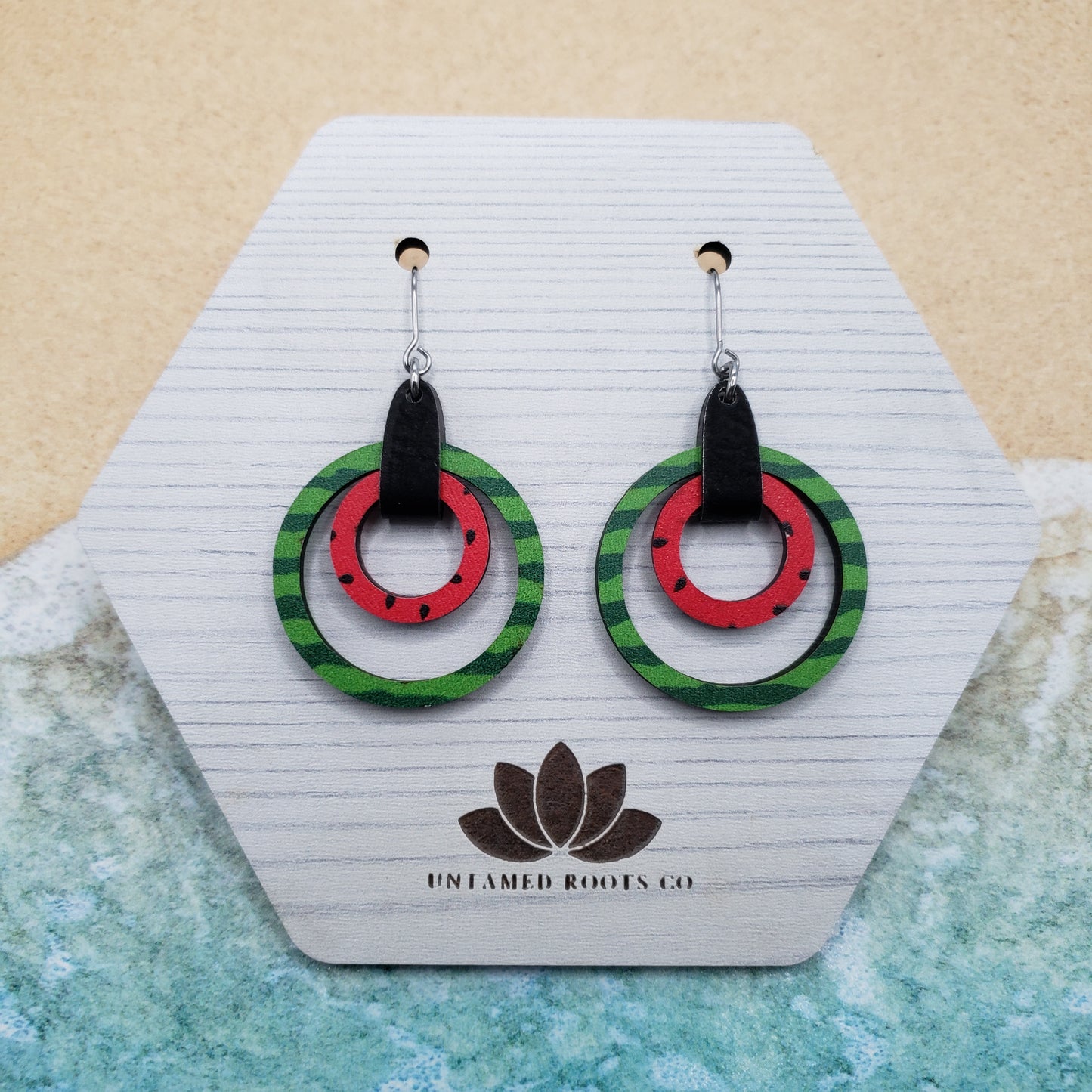 Watermelon Circle Earrings (2 Styles)