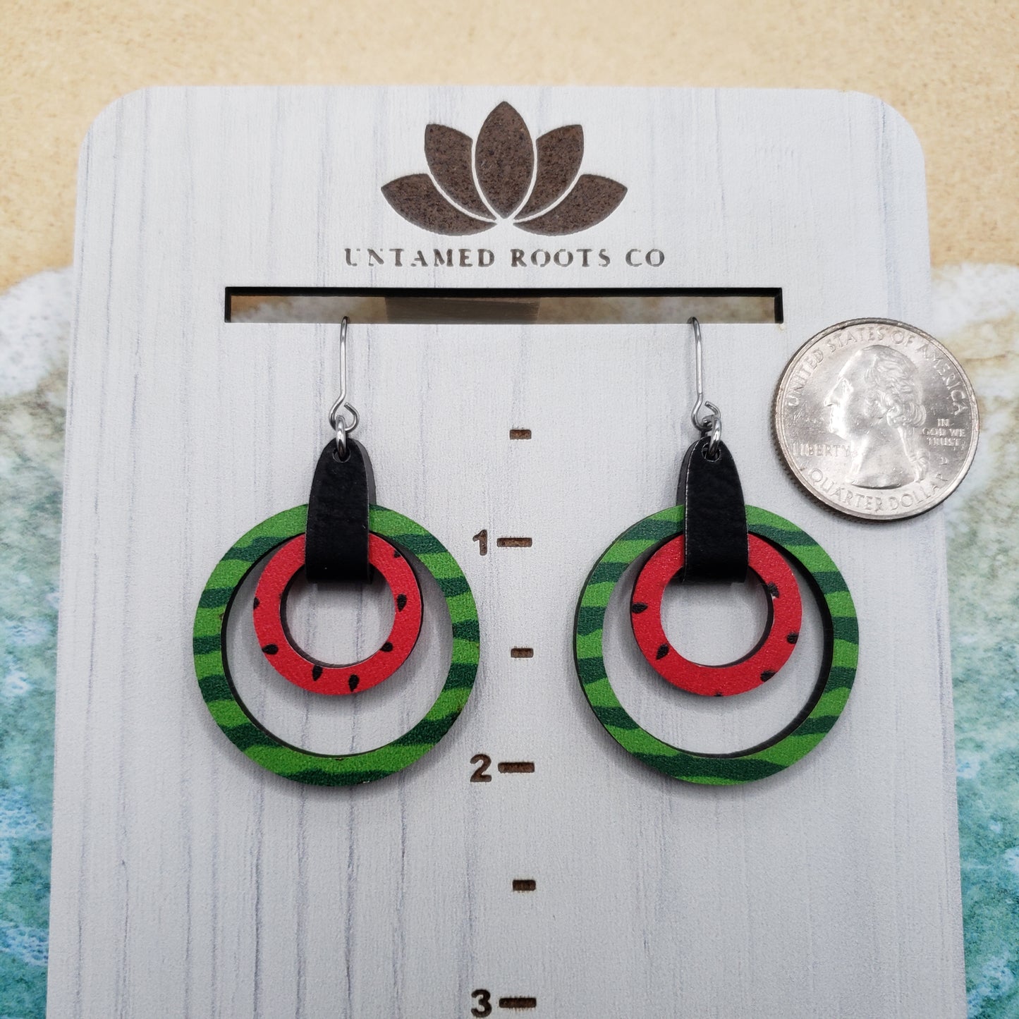 Watermelon Circle Earrings (2 Styles)