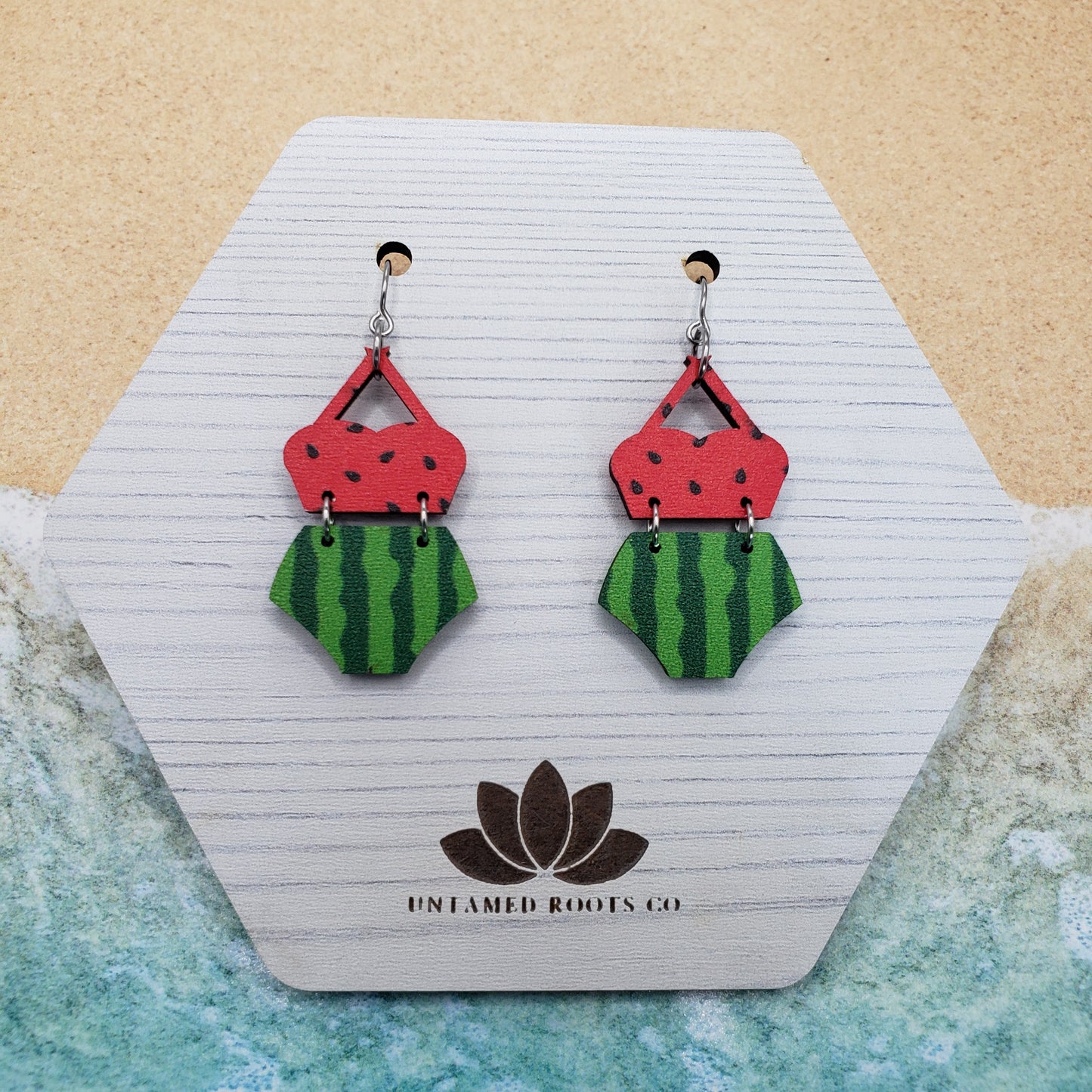 Watermelon 2-Piece Swimsuit Earrings