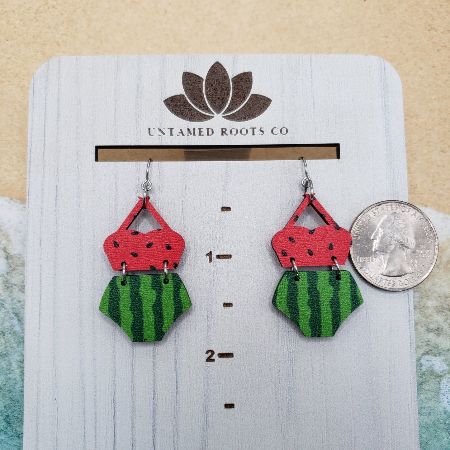 Watermelon 2-Piece Swimsuit Earrings