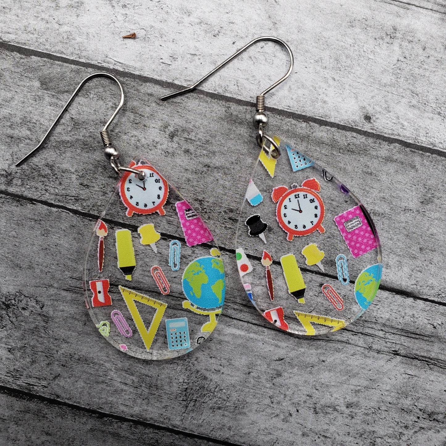 Teacher Print Earrings (8 styles)