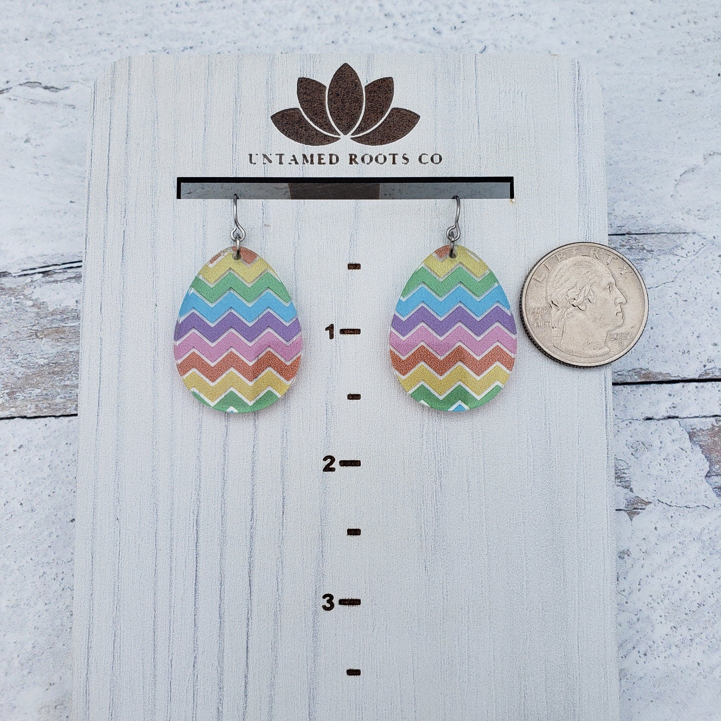 Chevron Stripe Easter Egg Earrings