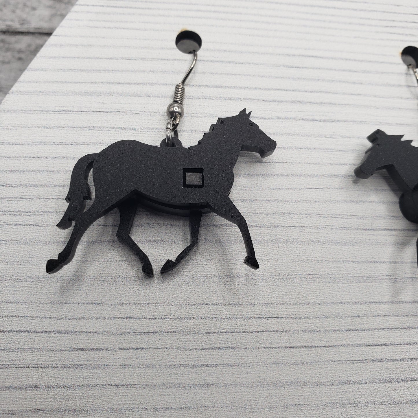 3-D Horse Dangle Earrings