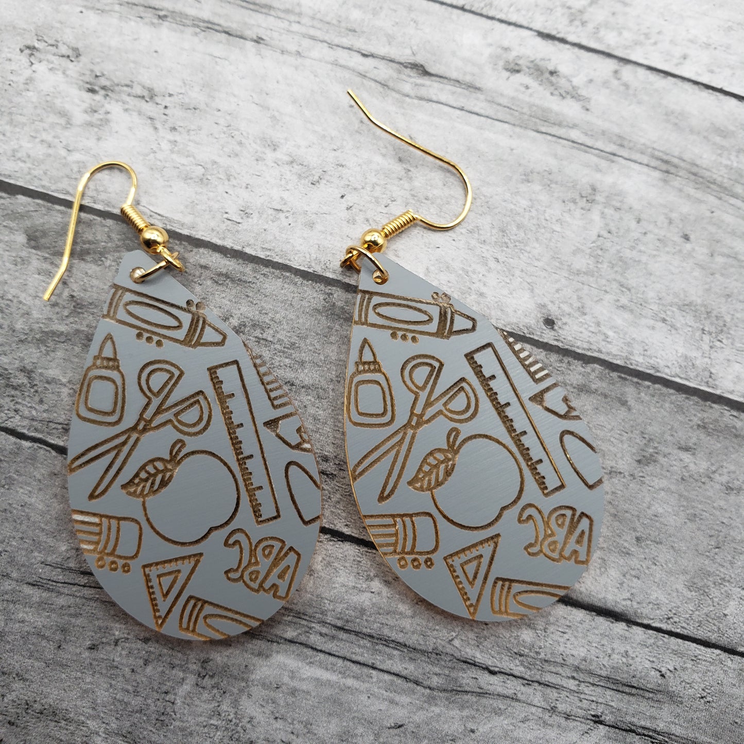 Gold Mirror Teacher Earrings