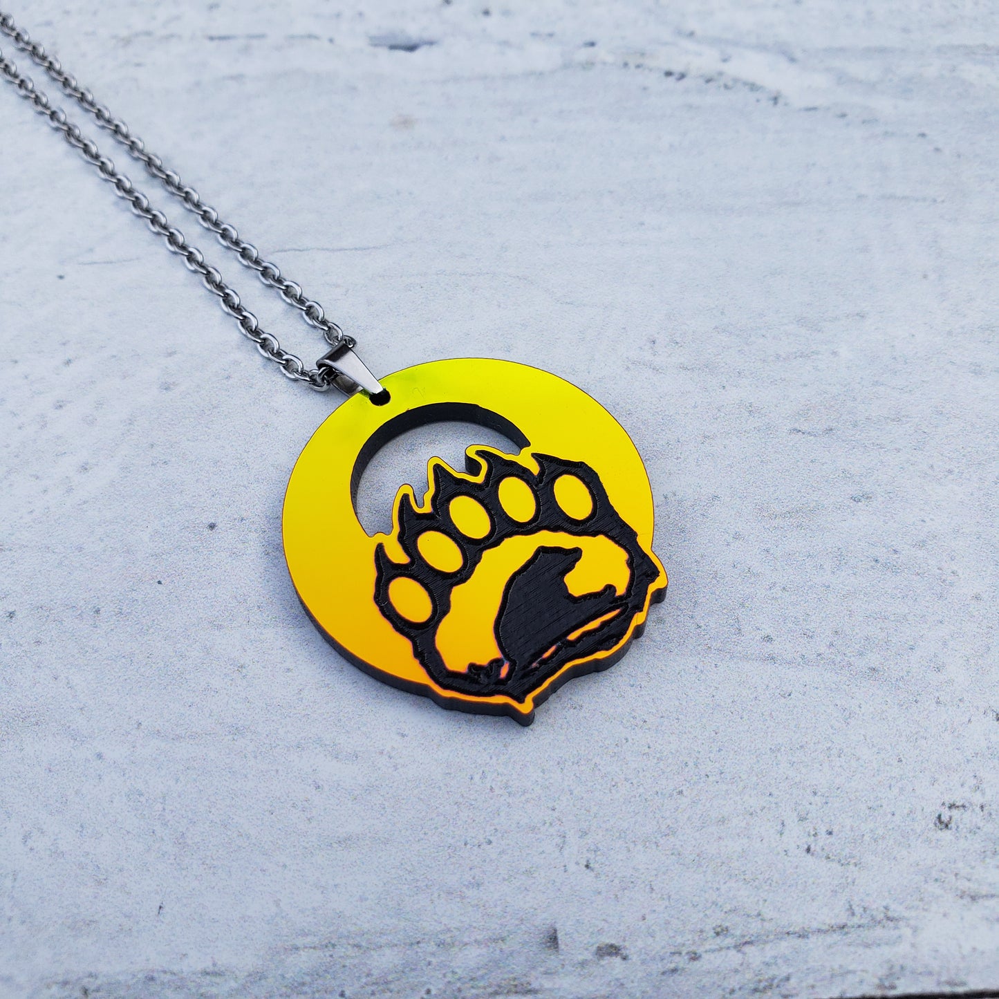 Iridescent Bear Paw Necklace