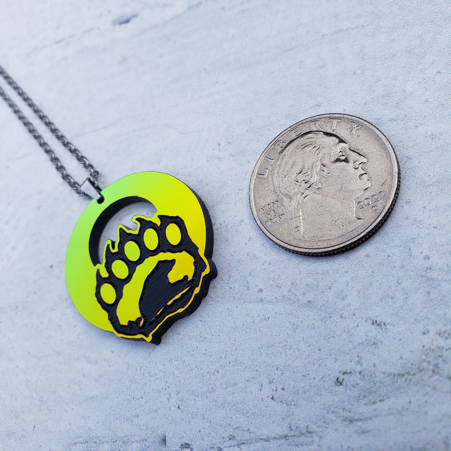 Iridescent Bear Paw Necklace