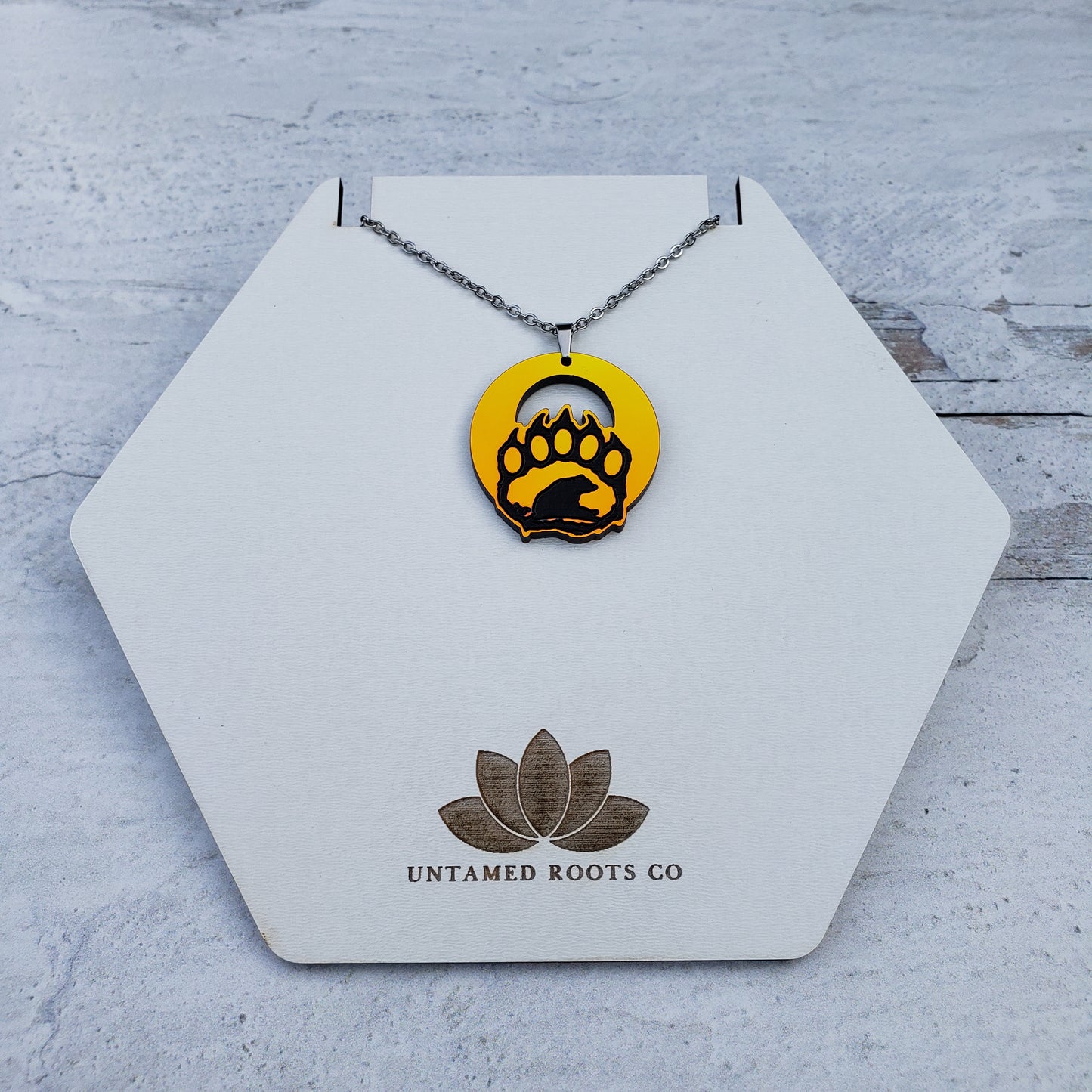 Iridescent Bear Paw Necklace