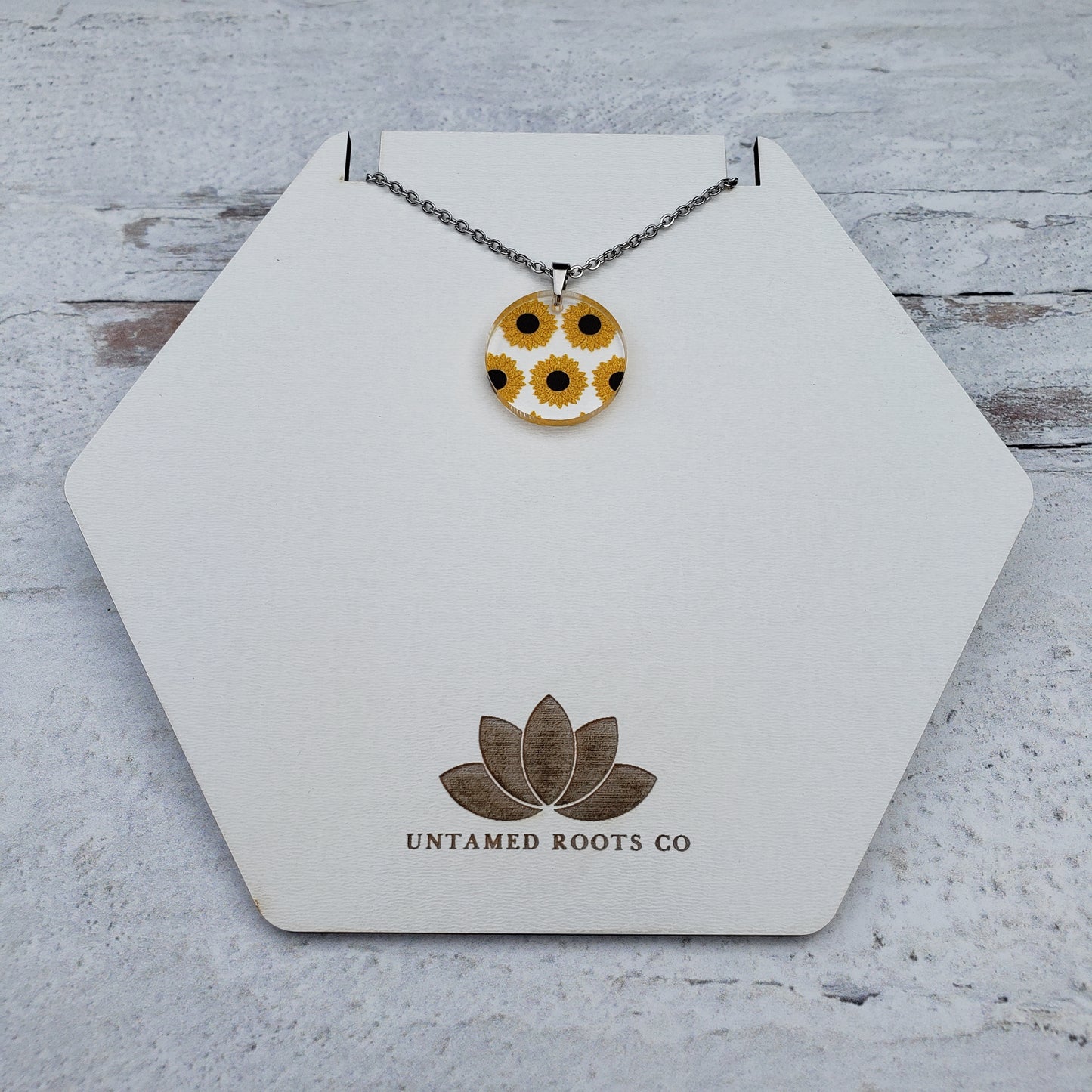 Large Circle Sunflower Necklace