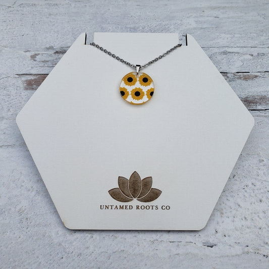 Large Circle Sunflower Necklace