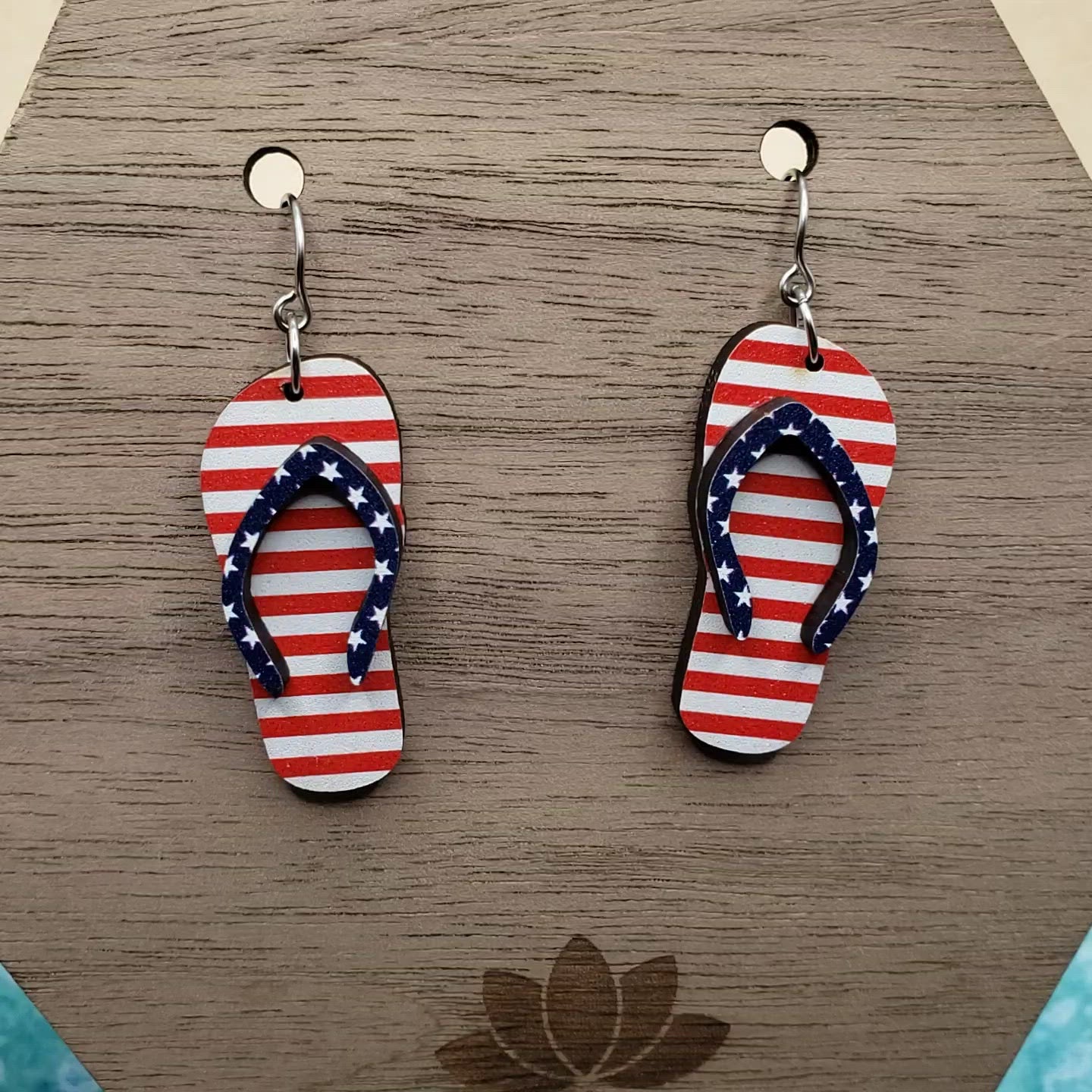 Stars and Stripes Flip Flop Earrings