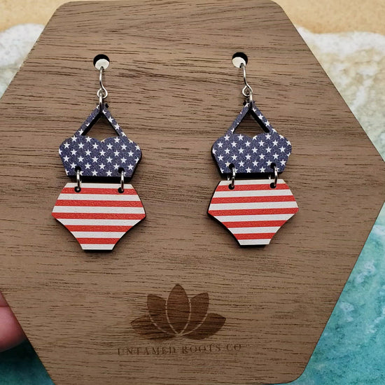 Stars and Stripes Swimsuit Earrings