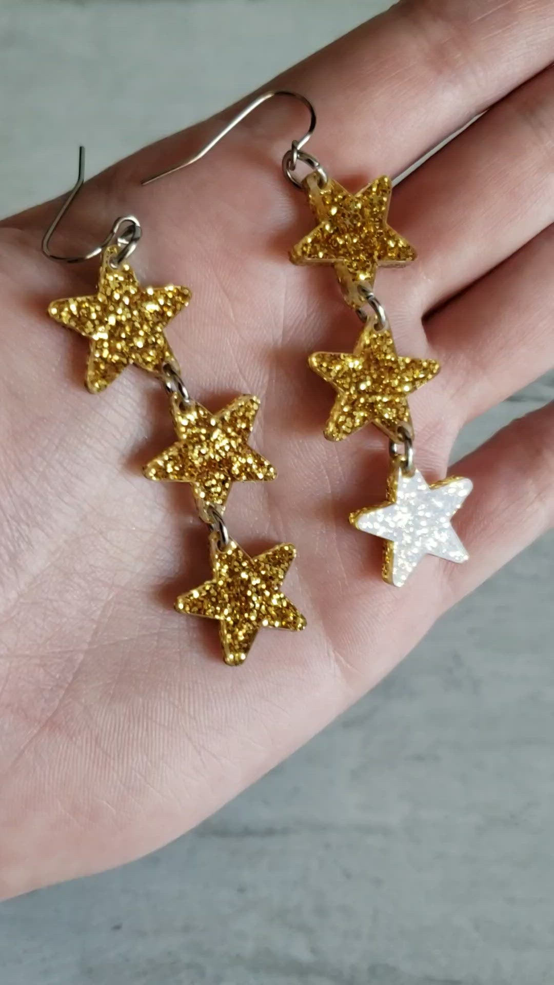 Triple Star Dangle Earrings on Stainless Steel Earring Wires –  untamedrootsco