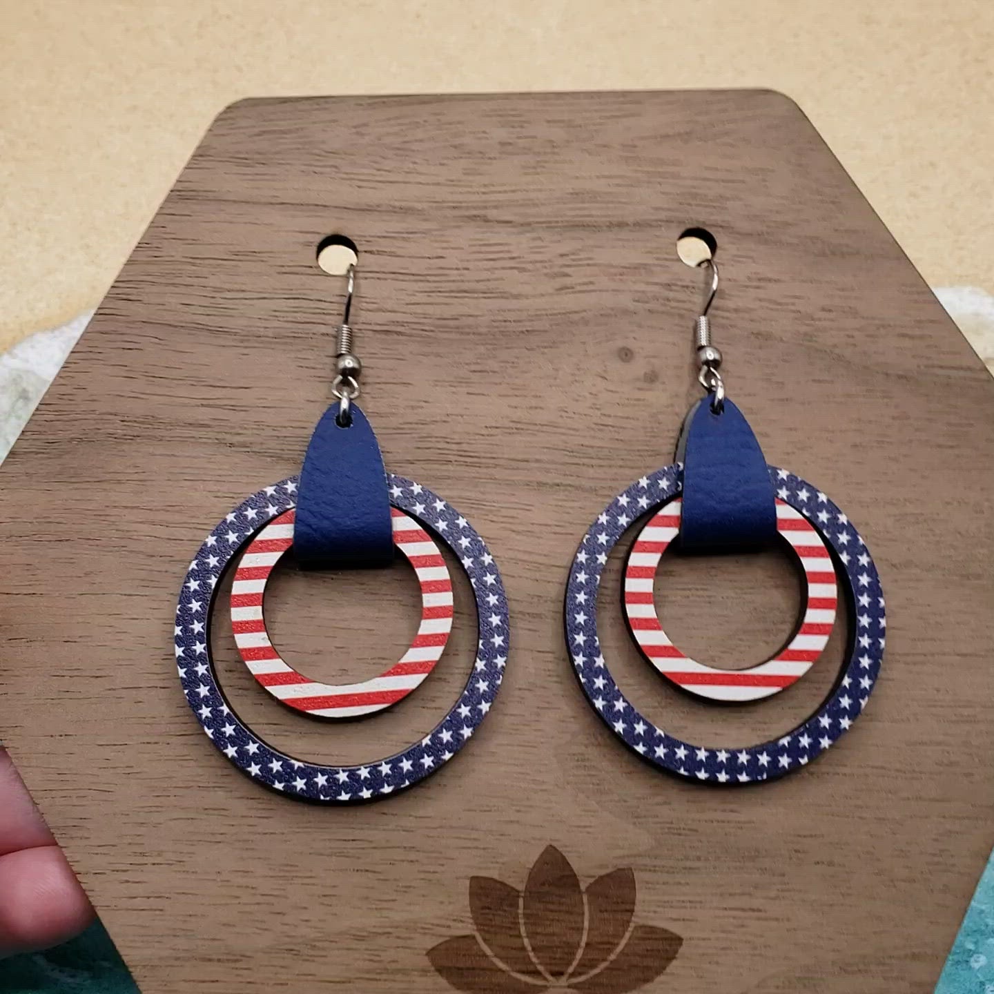 Stars and Stripes Circle Earrings