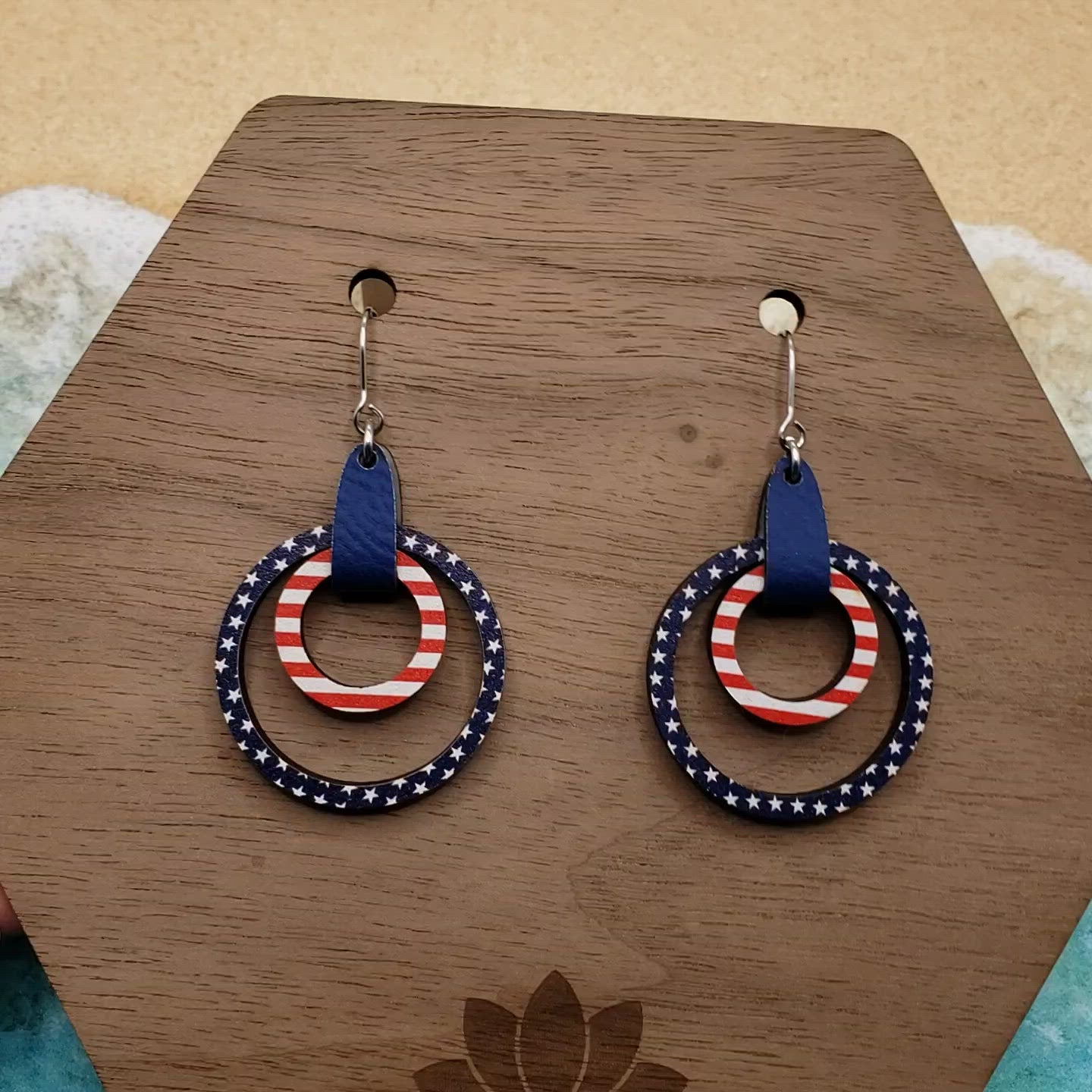 Stars and Stripes Circle Earrings